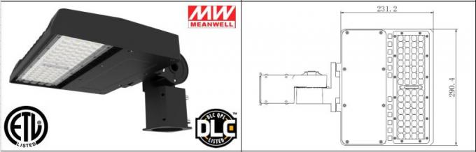 Waterproof 130lm / Watt Led Parking Lot Lights 75w With Meanwell Driver