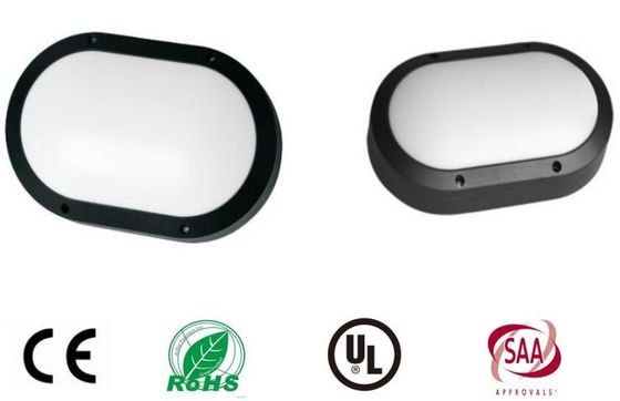 China Aluminium Oval Shape Black Housing Outside Bulkhead Lights 280mm Impact Resistance supplier