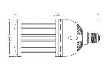 54W IP64 Waterproof Rating Led Corn Lamp E40 PF &gt;0.9 Clear Milky Cover supplier