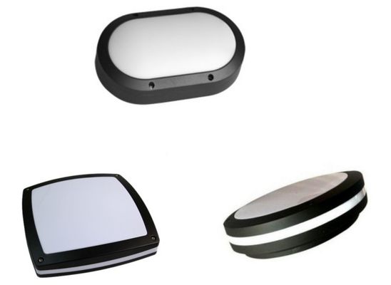 Aluminium Oval Shape Black Housing Outside Bulkhead Lights 280mm Impact Resistance supplier